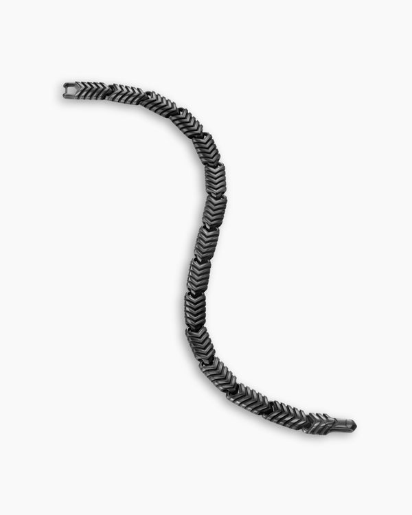 Bracelet à maillons Chevron en titane noir, 7,6 mm