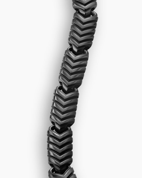 Bracelet à maillons Chevron en titane noir, 7,6 mm