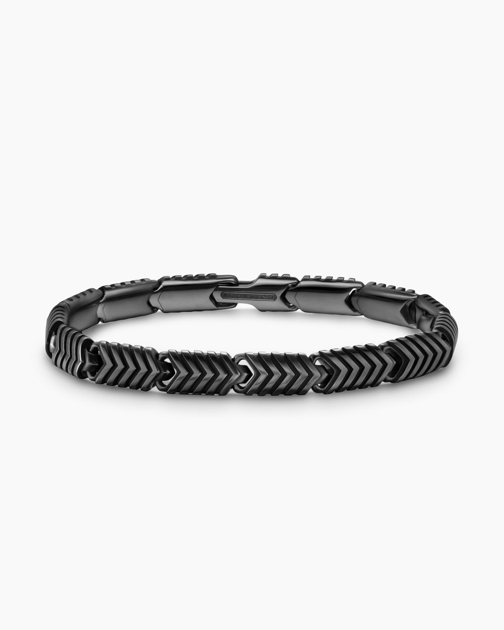 Bracelet à maillons Chevron en titane noir, 7,6 mm hommes