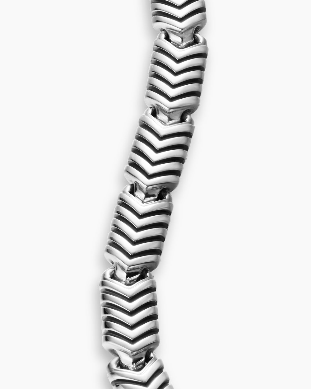 Mens Chevron Link Bracelet in Sterling Silver, 7.6mm
