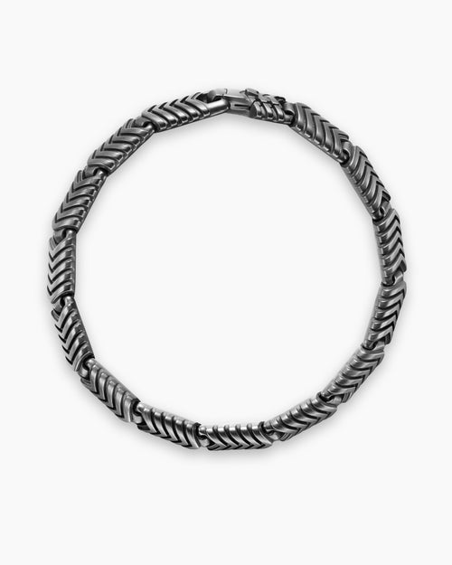 Bracelet à maillons Chevron en titane anthracite, 7,6 mm hommes