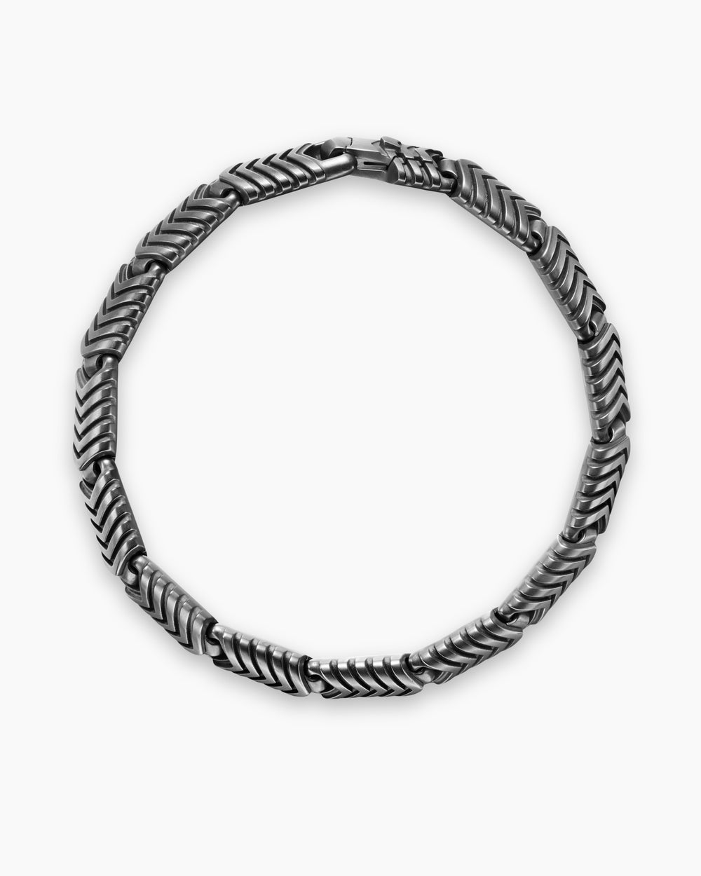 Bracelet à maillons Chevron en titane anthracite, 7,6 mm hommes