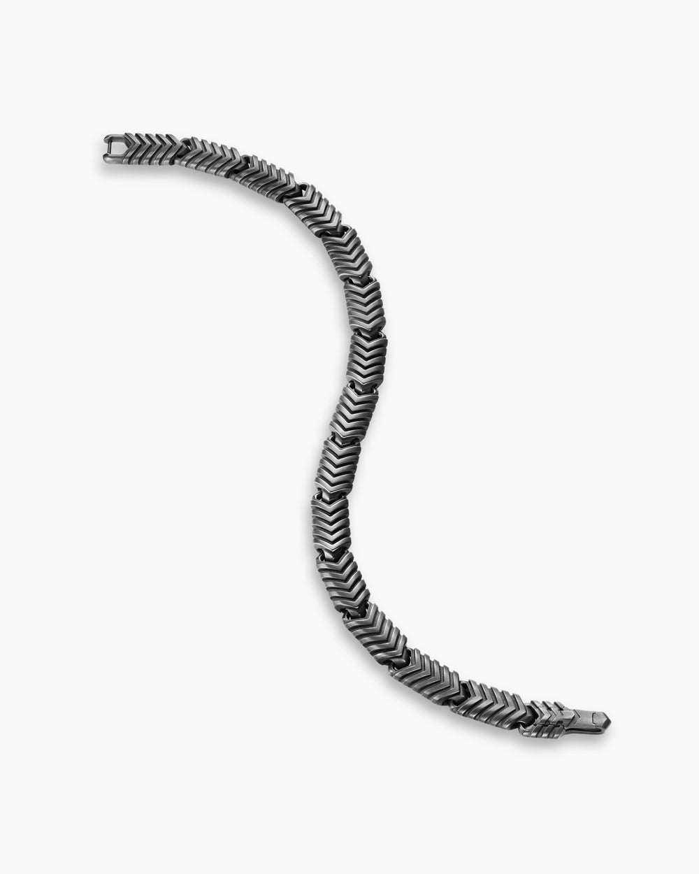 Bracelet à maillons Chevron en titane anthracite, 7,6 mm hommes