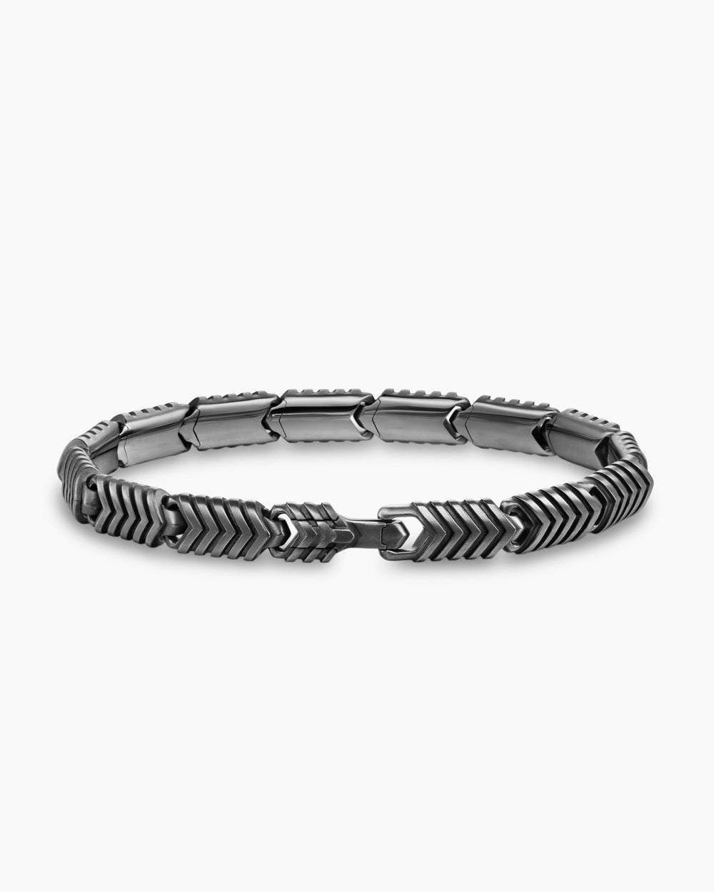 Bracelet à maillons Chevron en titane anthracite, 7,6 mm hommes