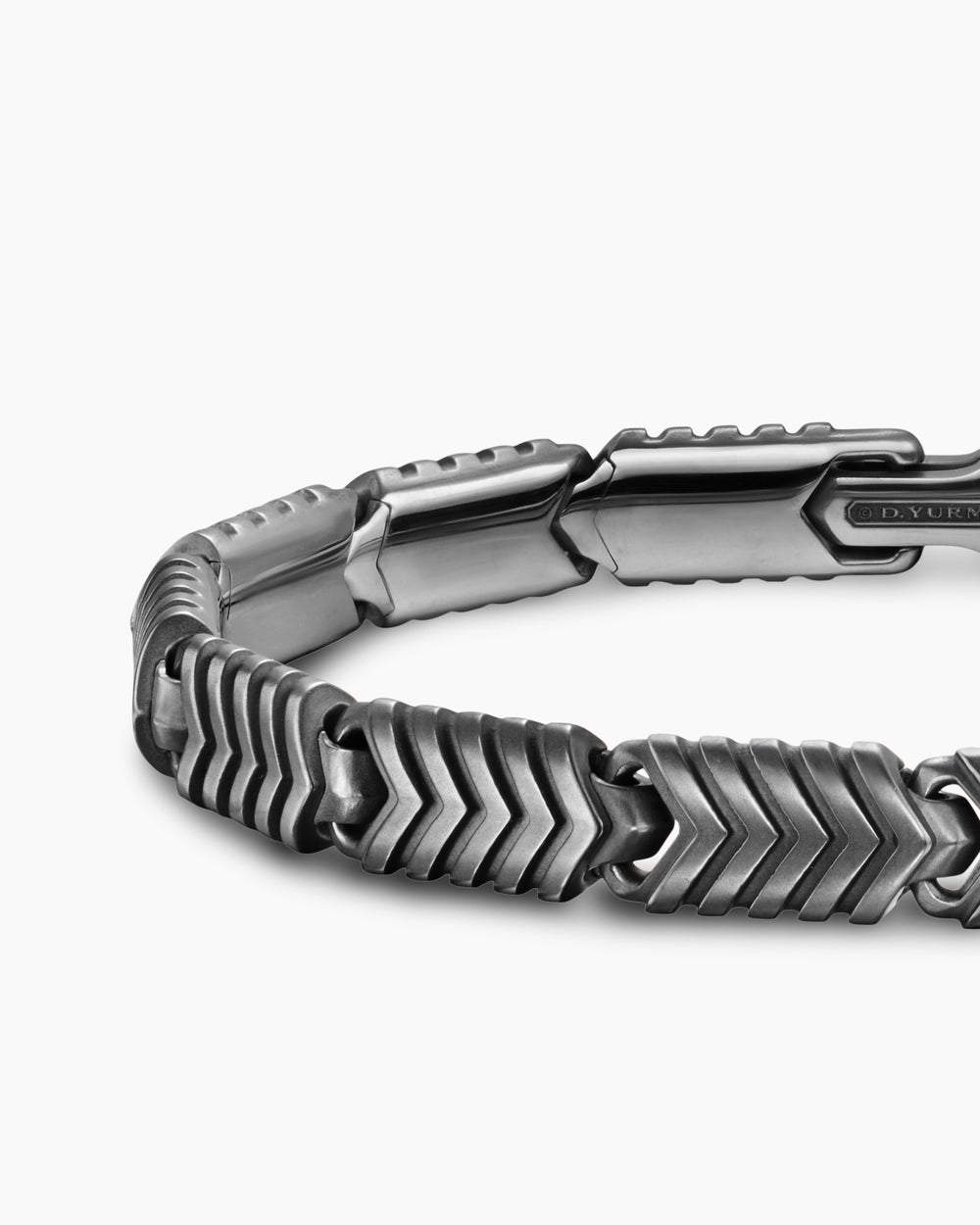 Bracelet à maillons Chevron en titane anthracite, 7,6 mm hommes