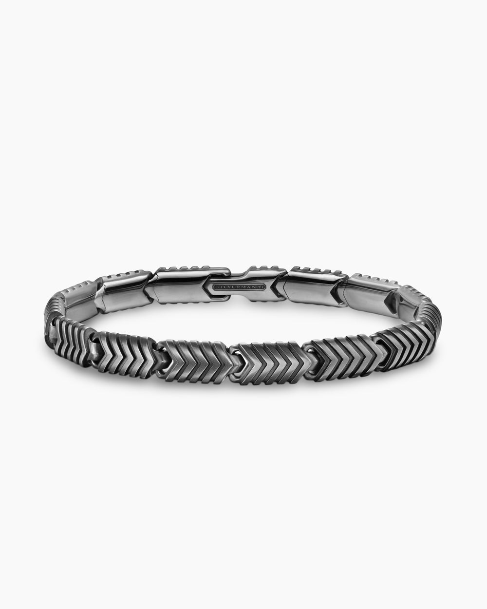 Bracelet à maillons Chevron en titane anthracite, 7,6 mm hommes
