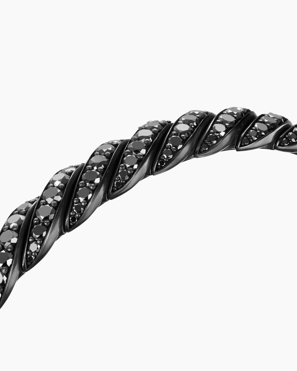 Bracelet Sculpted Cable Pavé Flex en titane noir, 7,5 mm hommes