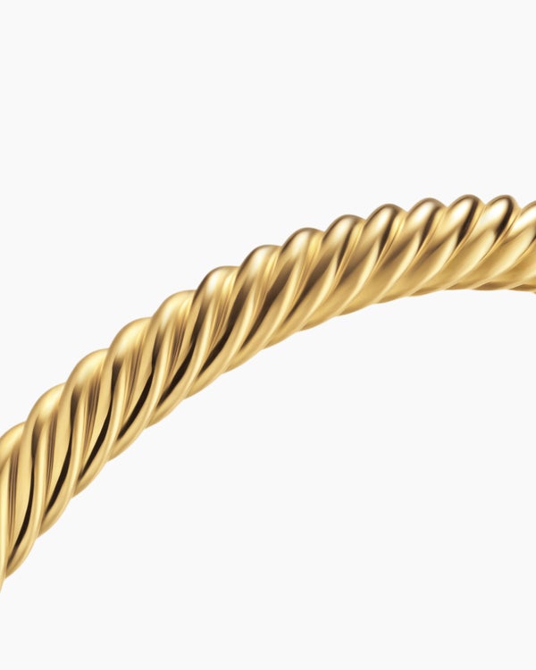 Cable Cuff Bracelet in 18K Yellow Gold, 6mm