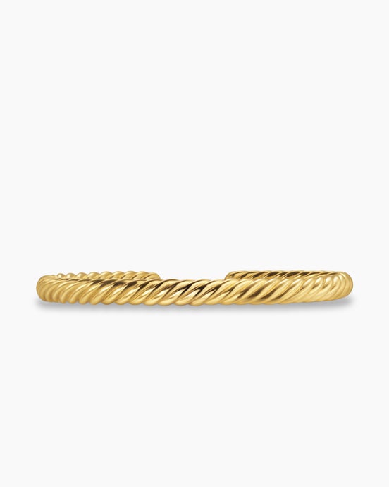 Cable Cuff Bracelet in 18K Yellow Gold, 6mm