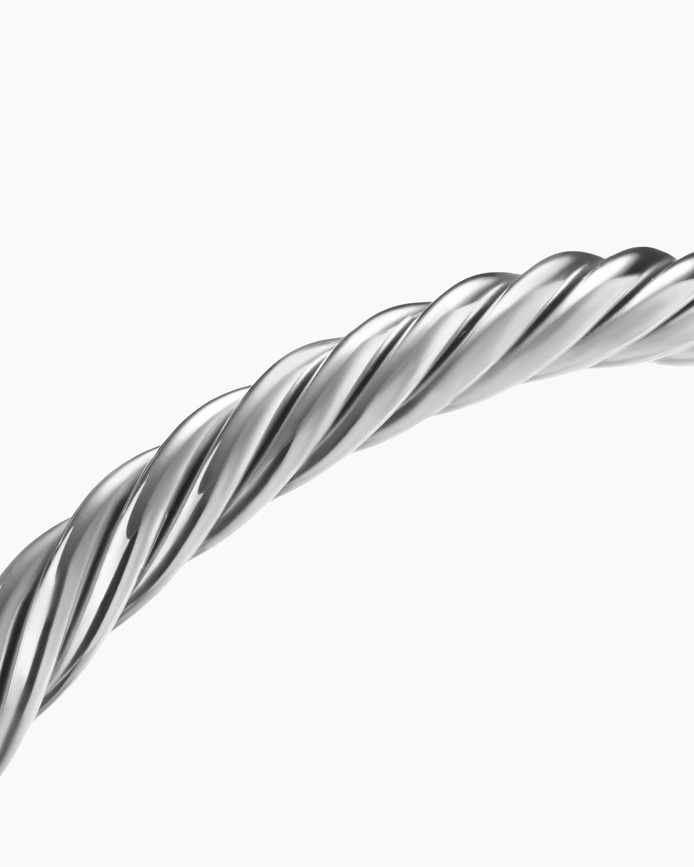 Mens Cable Cuff Bracelet in Sterling Silver, 6mm