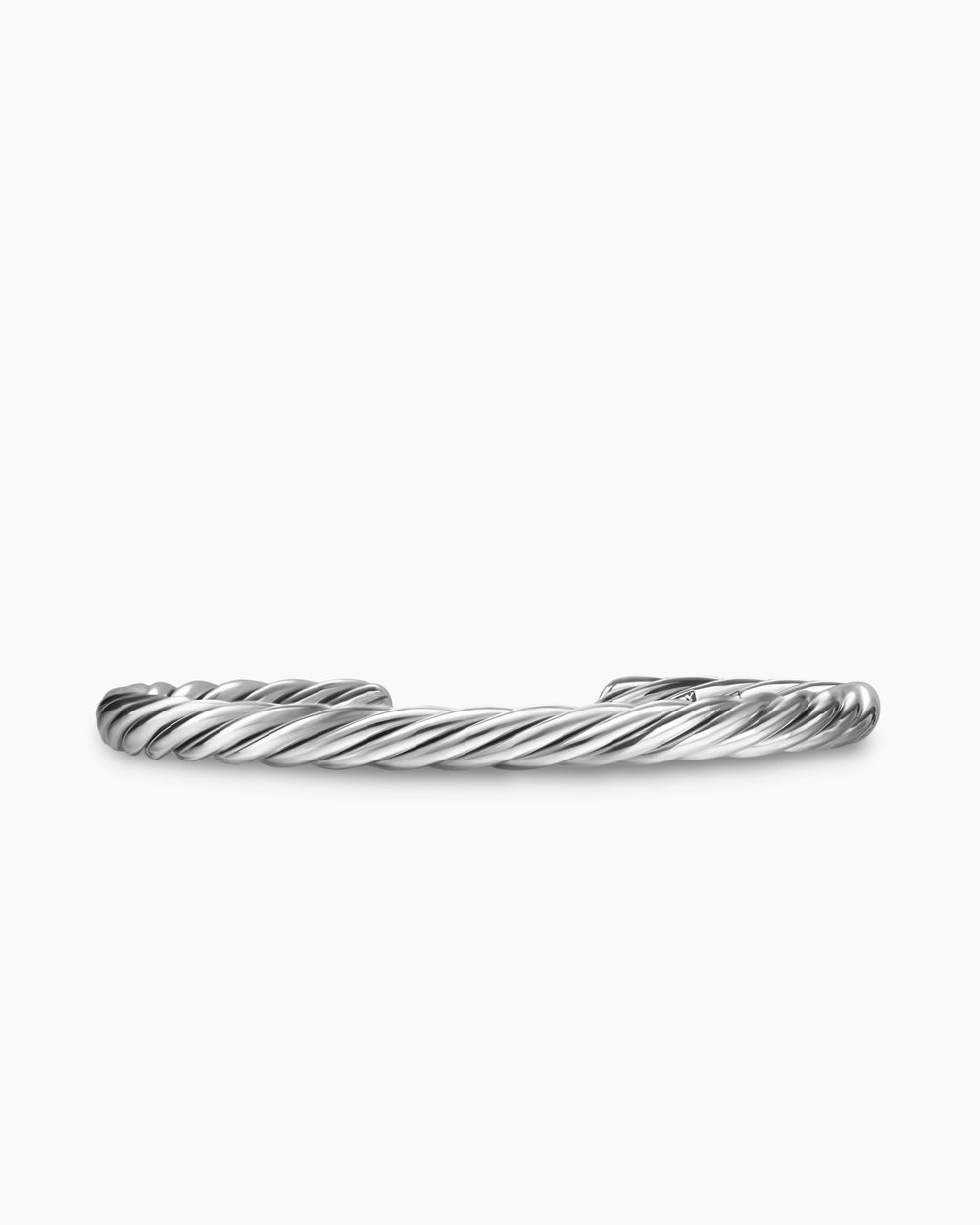 Mens Cable Cuff Bracelet in Sterling Silver, 6mm