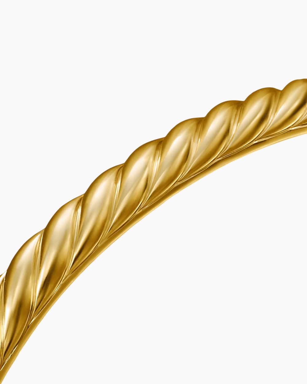 Mens Sculpted Cable Cuff Bracelet in 18K Yellow Gold, 5.5mm