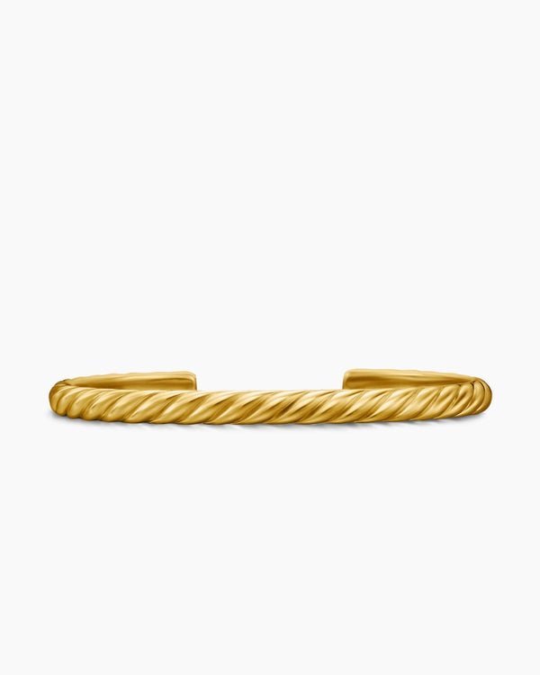 Sculpted Cable Cuff Bracelet in 18K Yellow Gold, 5.5mm