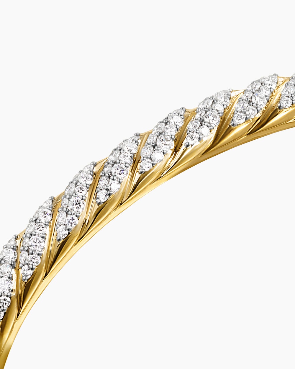 Mens Sculpted Cable Cuff Bracelet in 18K Yellow Gold, 5.5mm
