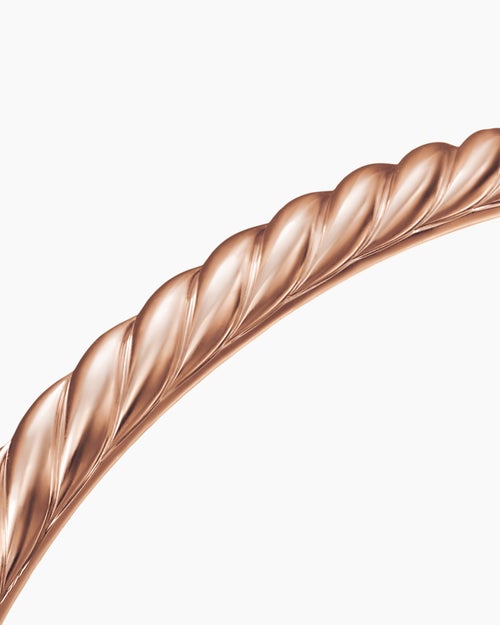 Mens Sculpted Cable Cuff Bracelet in 18K Rose Gold, 5.5mm