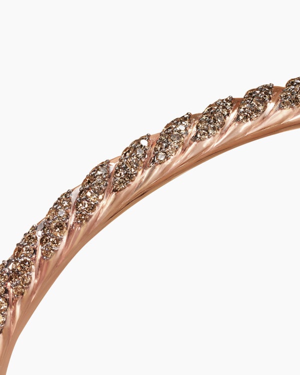 Sculpted Cable Cuff Bracelet in 18K Rose Gold, 5.5mm