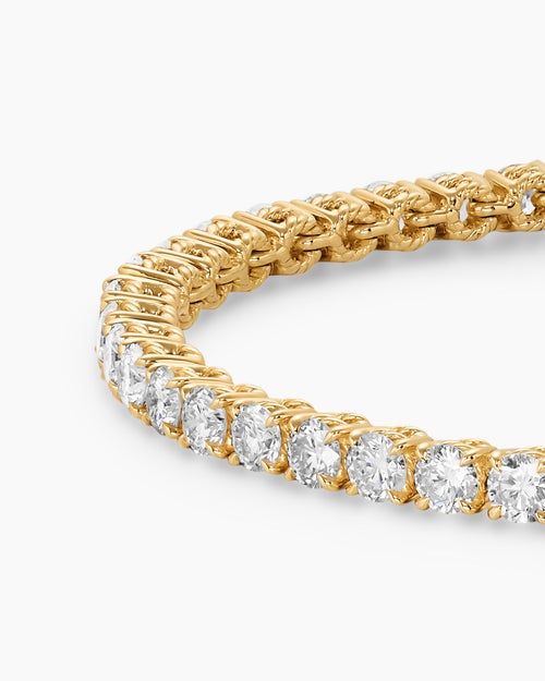 Mens Tennis Bracelet in 18K Yellow Gold with Diamonds, 3mm