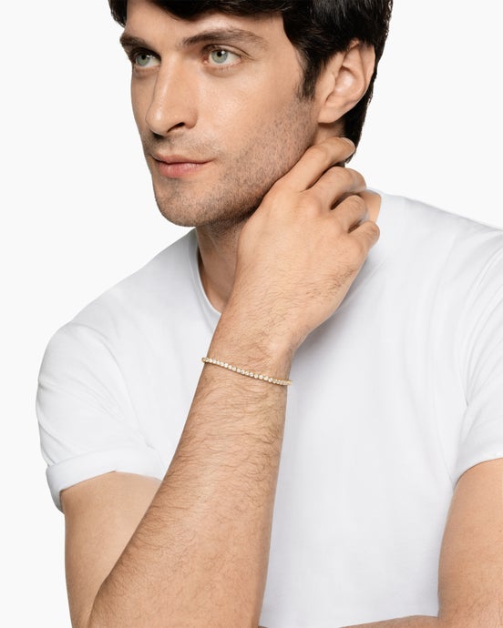 Tennis Bracelet in 18ct Yellow Gold with Diamonds, 3mm