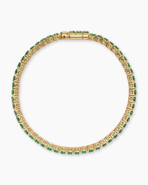 Mens Tennis Bracelet in 18K Yellow Gold, 3mm