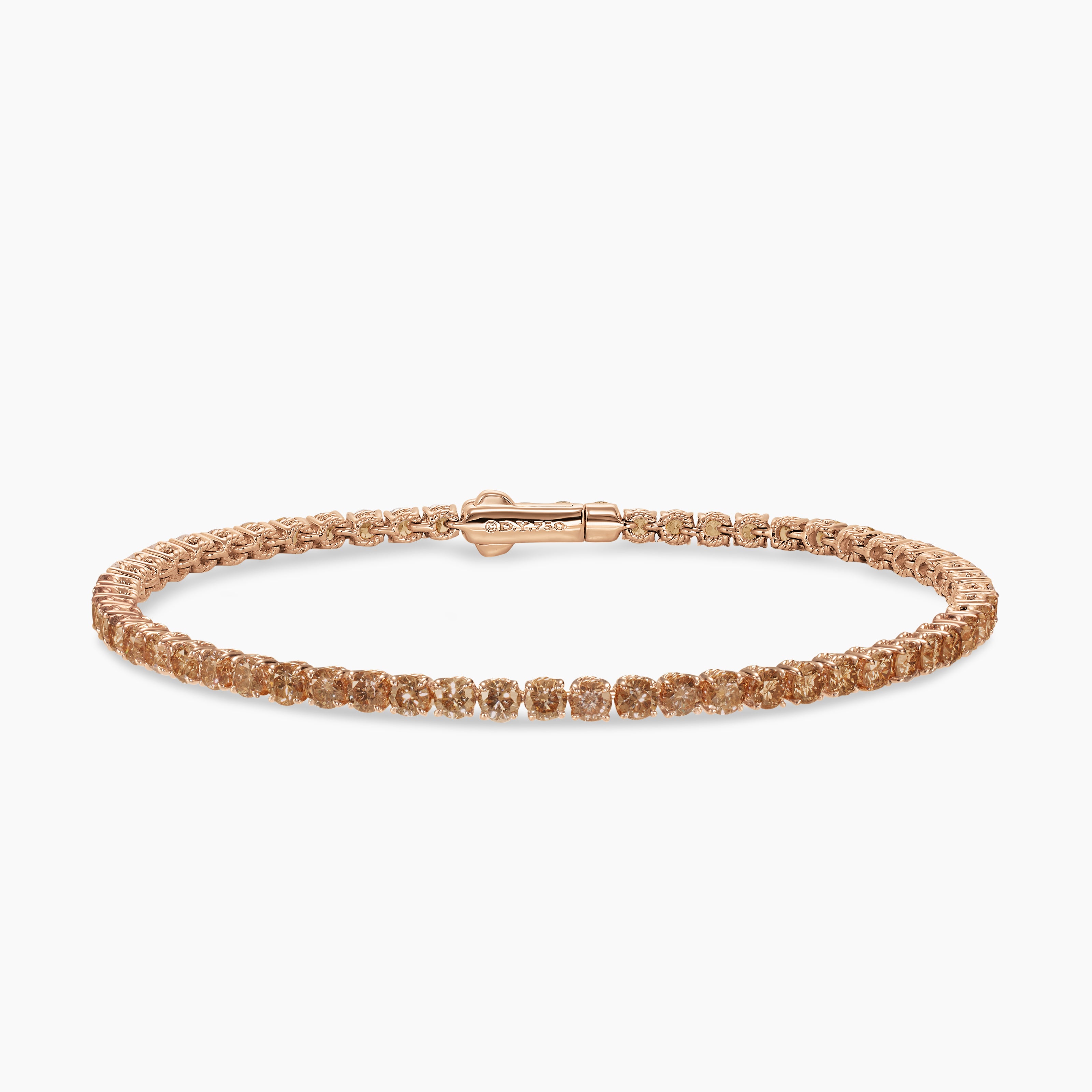 Mens Tennis Bracelet in 18K Rose Gold, 3mm