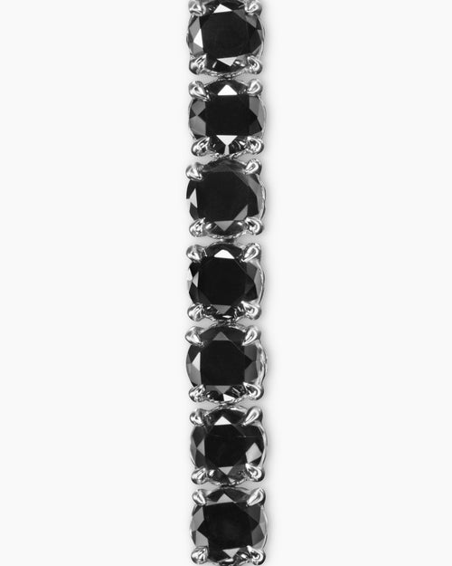 Mens Tennis Bracelet in 18K White Gold with Black Diamonds, 3mm