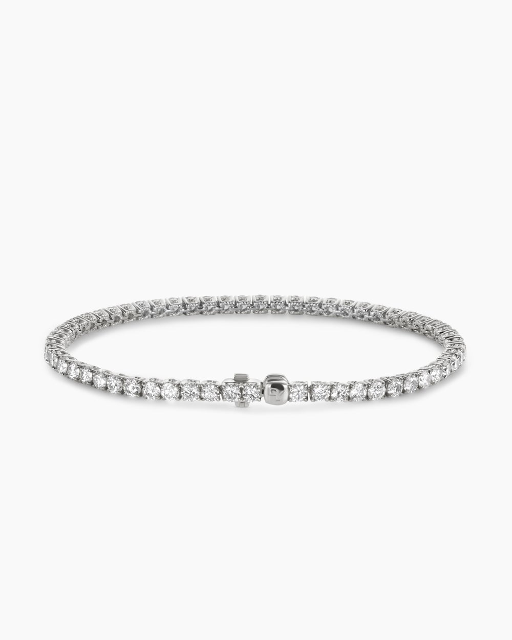 Mens Tennis Bracelet in 18ct White Gold with Diamonds, 3mm