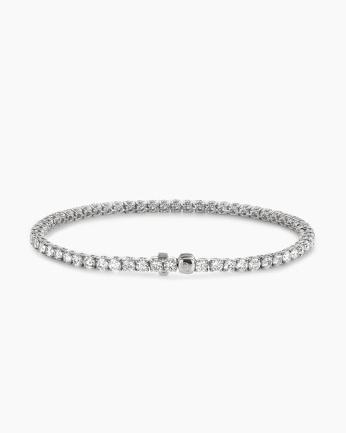 Mens Tennis Bracelet in 18K White Gold, 3mm
