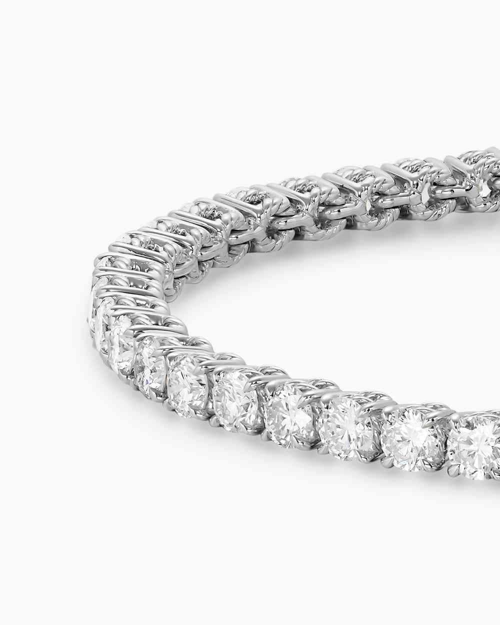 Mens Tennis Bracelet in 18ct White Gold with Diamonds, 3mm