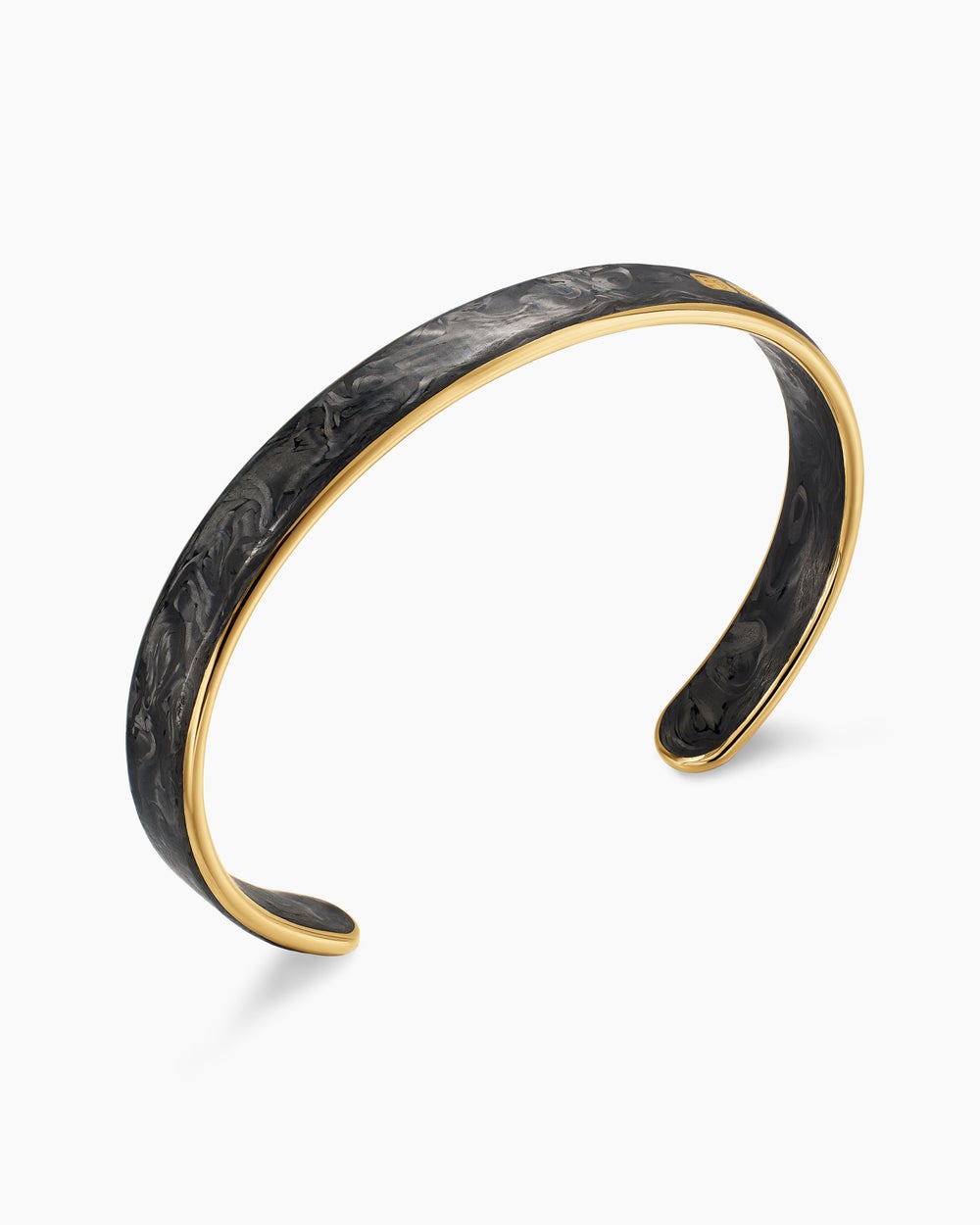 Bracelet manchette Streamline® en or jaune 18 carats avec Forged Carbon, 9 mm homme