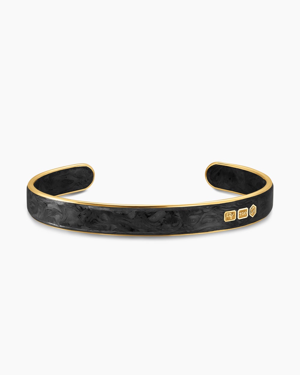 Bracelet manchette Streamline® en or jaune 18 carats avec Forged Carbon, 9 mm homme