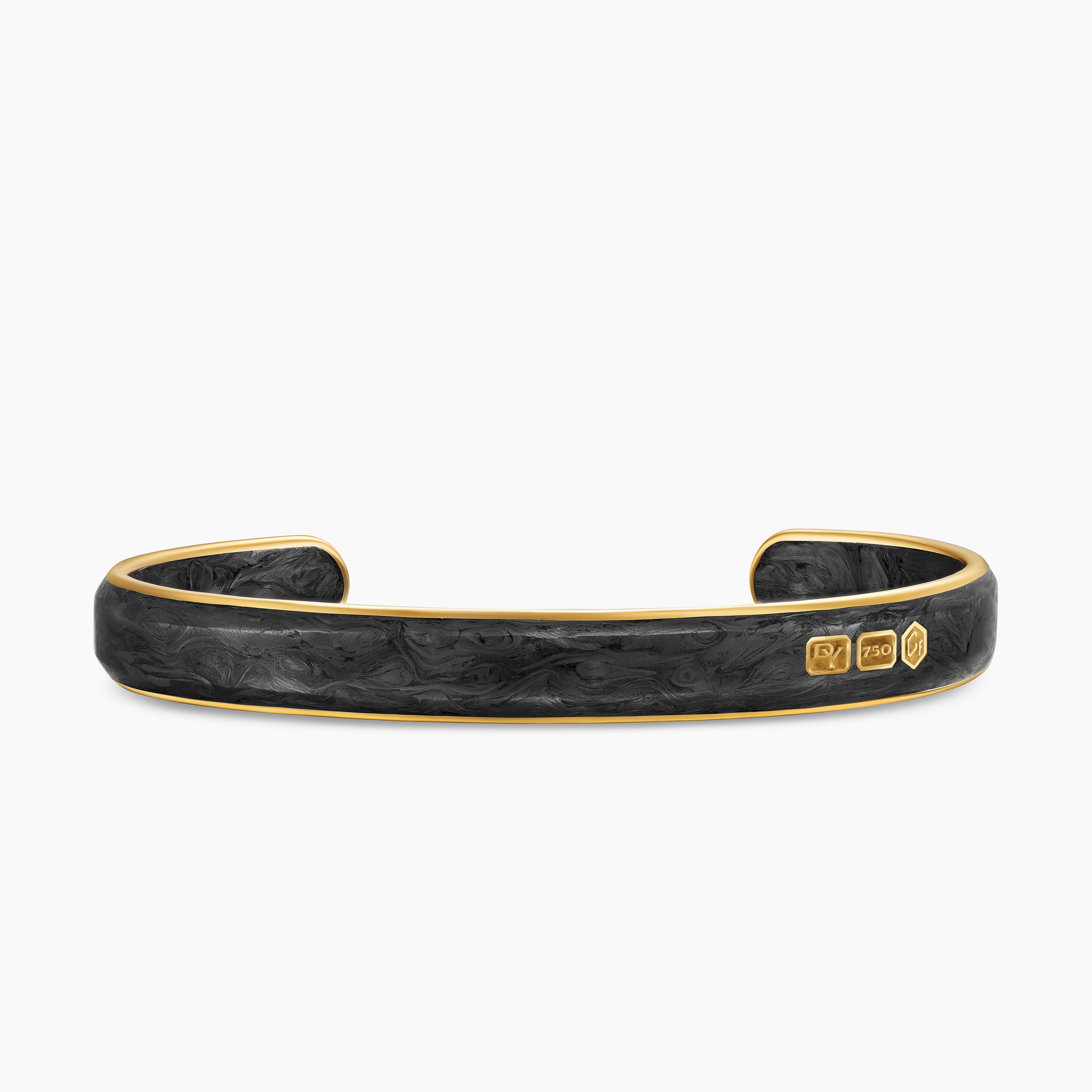 Mens Streamline Cuff Bracelet in 18K Yellow Gold, 9mm