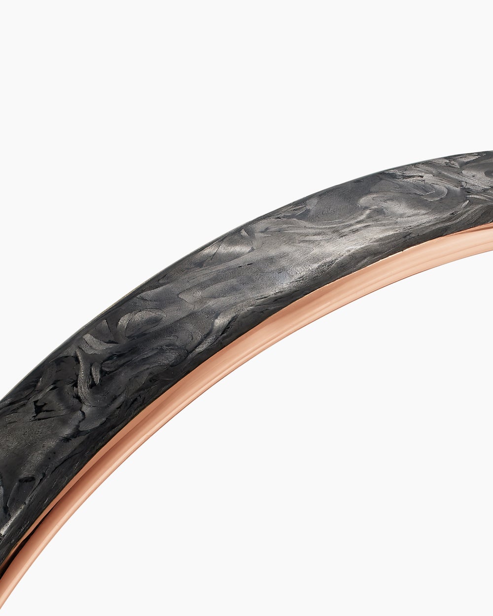Mens Streamline® Cuff Bracelet in 18K Rose Gold with Forged Carbon, 9mm