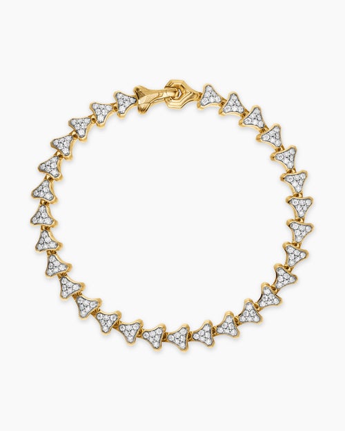 Mens Armoury® Link Bracelet in 18K Yellow Gold with Diamonds, 7.5mm