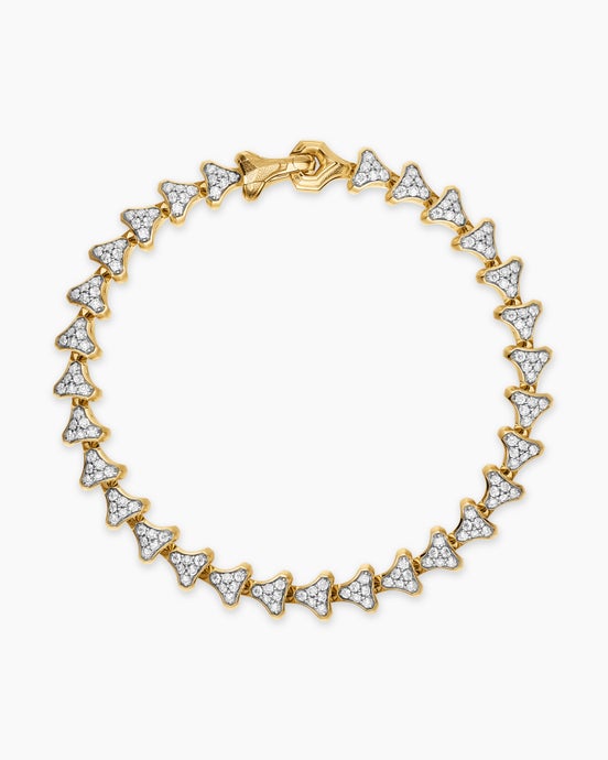 Armory® Link Bracelet in 18K Yellow Gold with Diamonds, 7.5mm