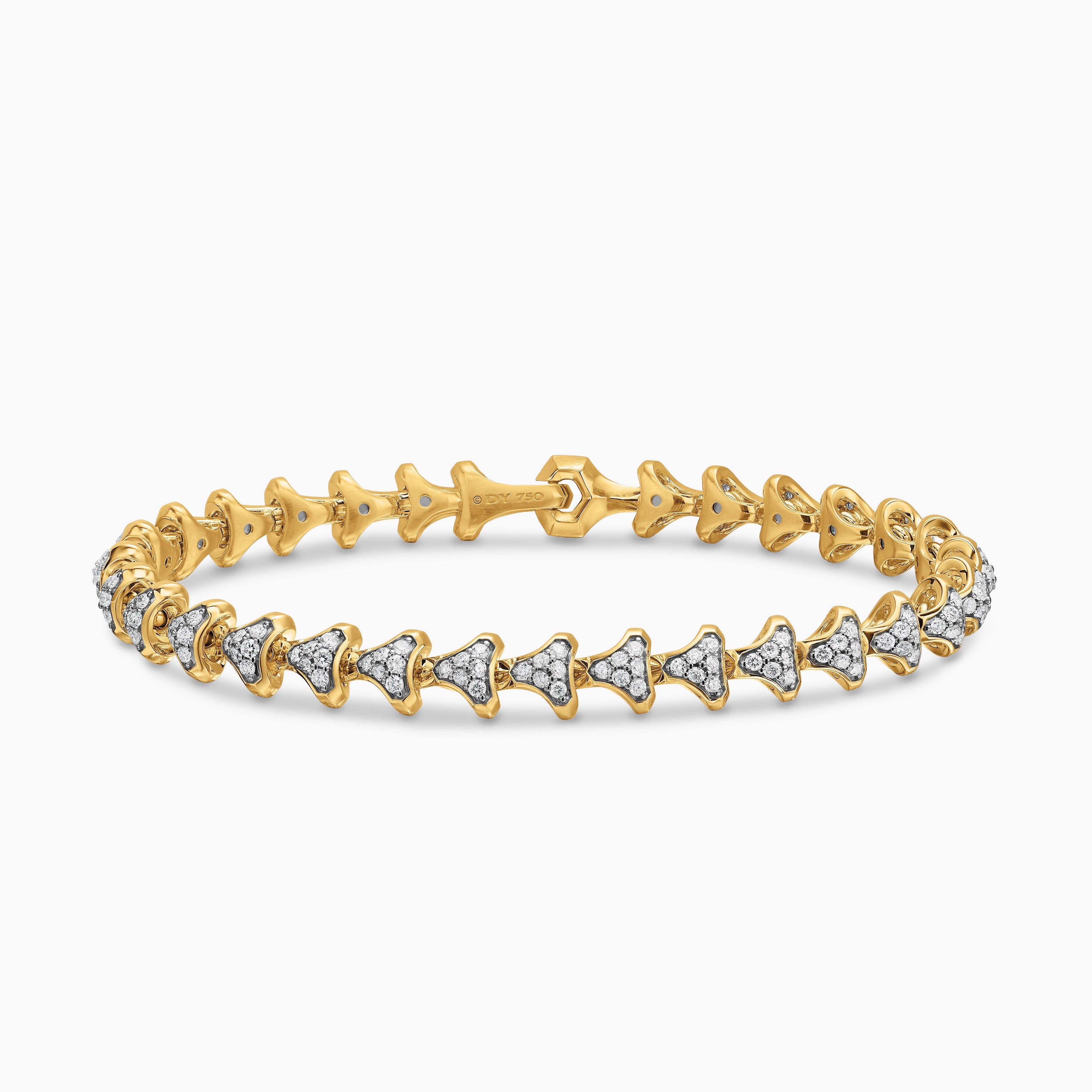 Mens Armory Link Bracelet in 18K Yellow Gold, 7.5mm