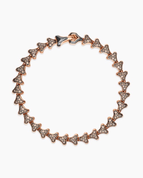 Mens Armory® Link Bracelet in 18K Rose Gold with Cognac Diamonds, 7.5mm