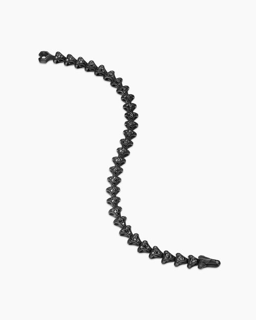 Mens Armory® Link Bracelet in Black Titanium with Black Diamonds, 7.5mm