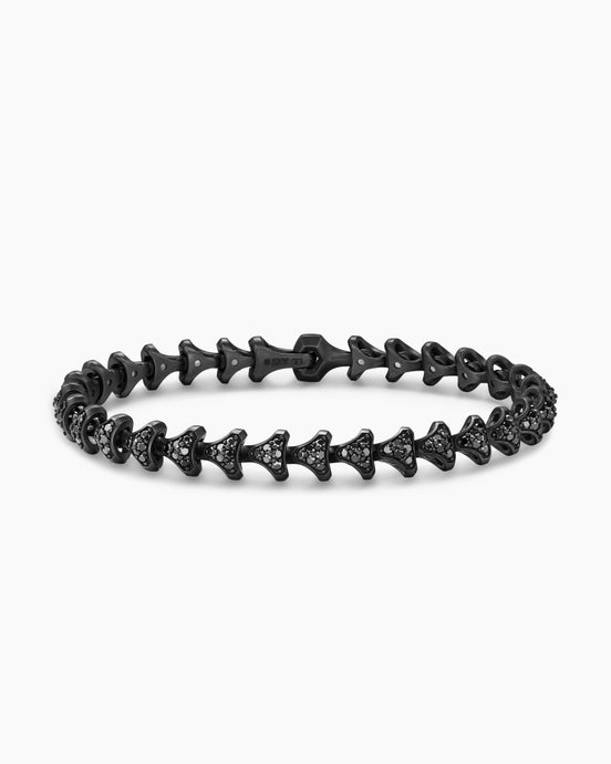 Armoury® Link Bracelet in Black Titanium with Black Diamonds, 7.5mm