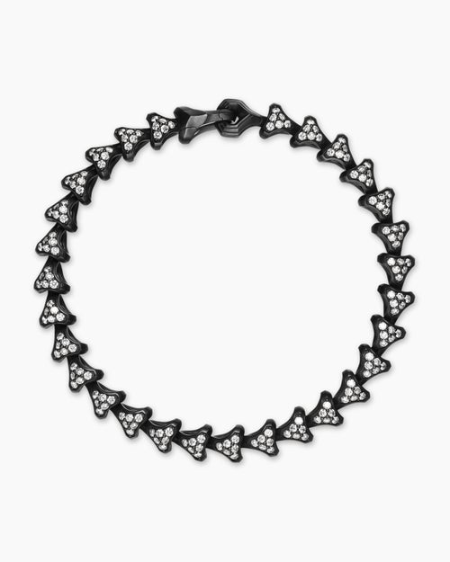 Mens Armory® Link Bracelet in Black Titanium with Diamonds, 7.5mm