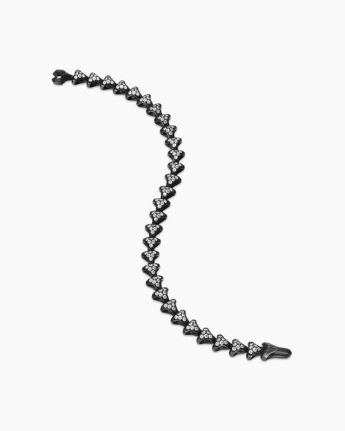 Mens Armory® Link Bracelet in Black Titanium with Diamonds, 7.5mm