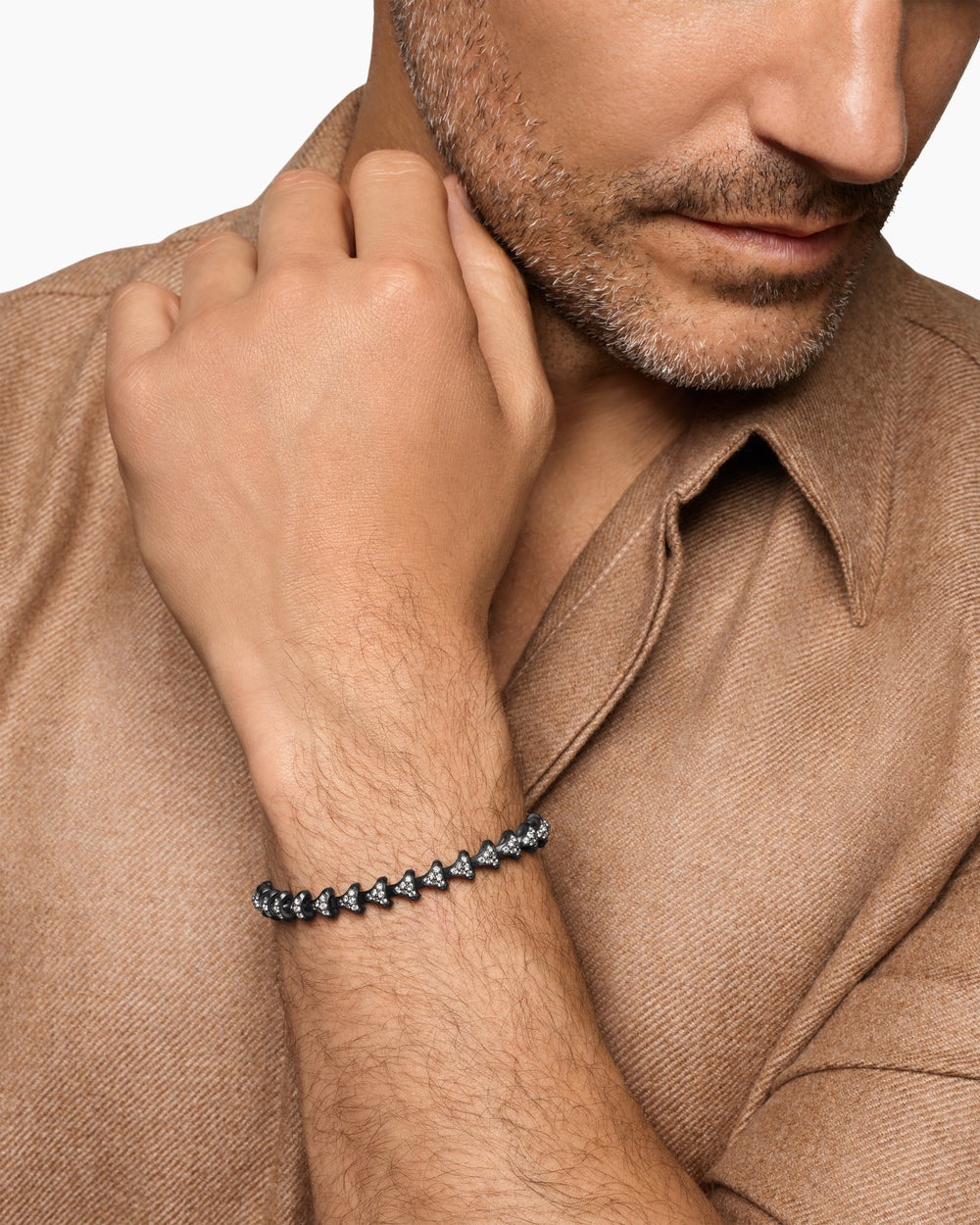 Mens Armory Link Bracelet in Black Titanium, 7.5mm