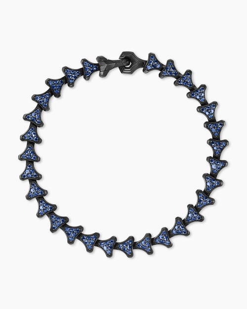 Mens Armory® Link Bracelet in Black Titanium with Sapphires, 7.5mm