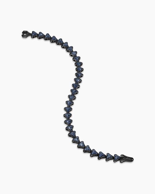 Mens Armory® Link Bracelet in Black Titanium with Sapphires, 7.5mm