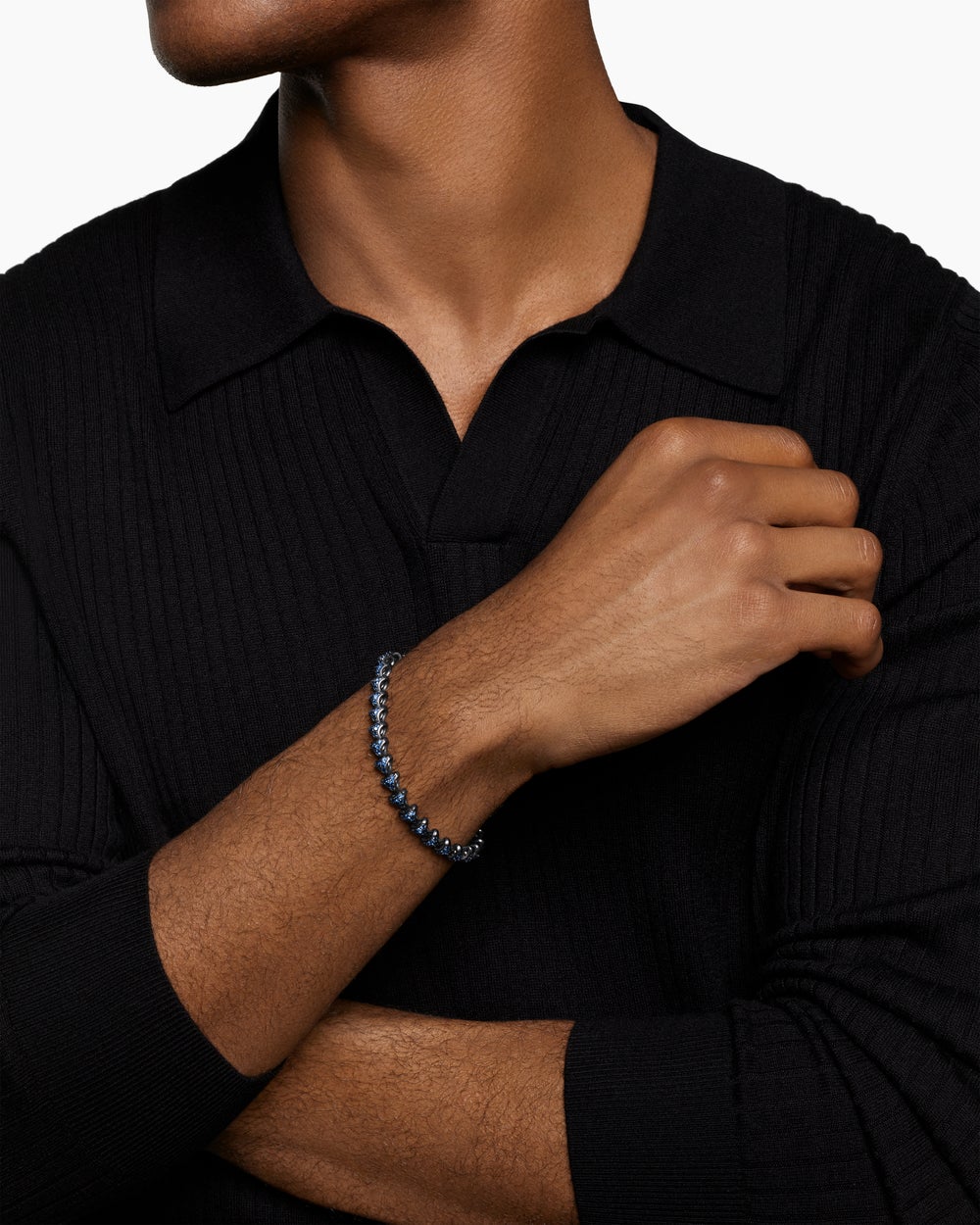 Mens Armory Link Bracelet in Black Titanium, 7.5mm