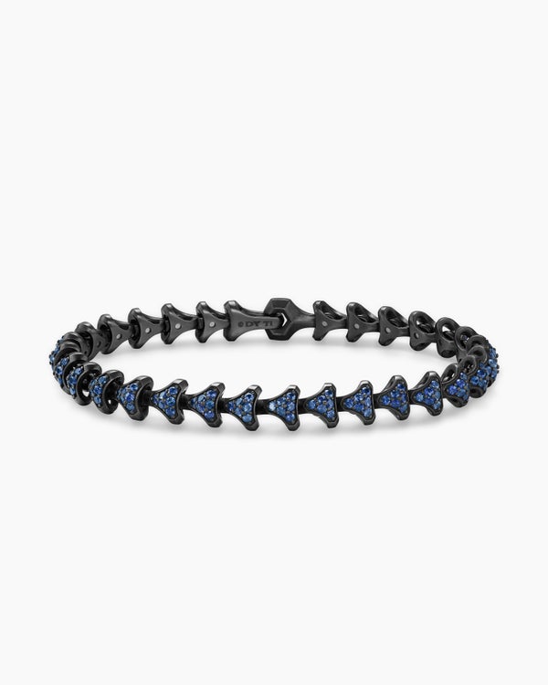 Armory® Link Bracelet in Black Titanium with Sapphires, 7.5mm