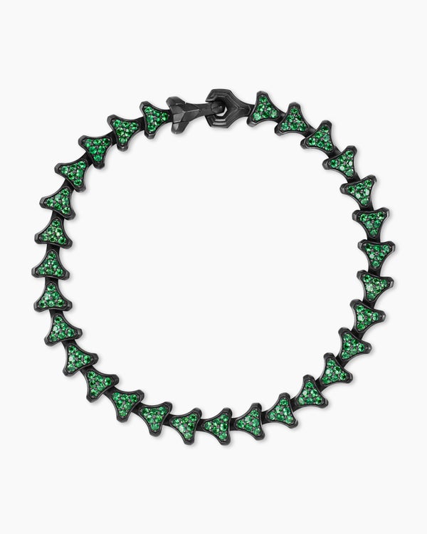 Armory® Link Bracelet in Black Titanium with Tsavorites, 7.5mm