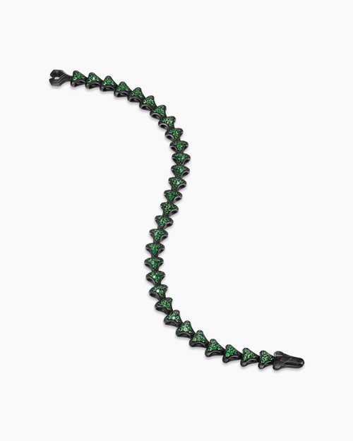 Mens Armory® Link Bracelet in Black Titanium with Tsavorites, 7.5mm
