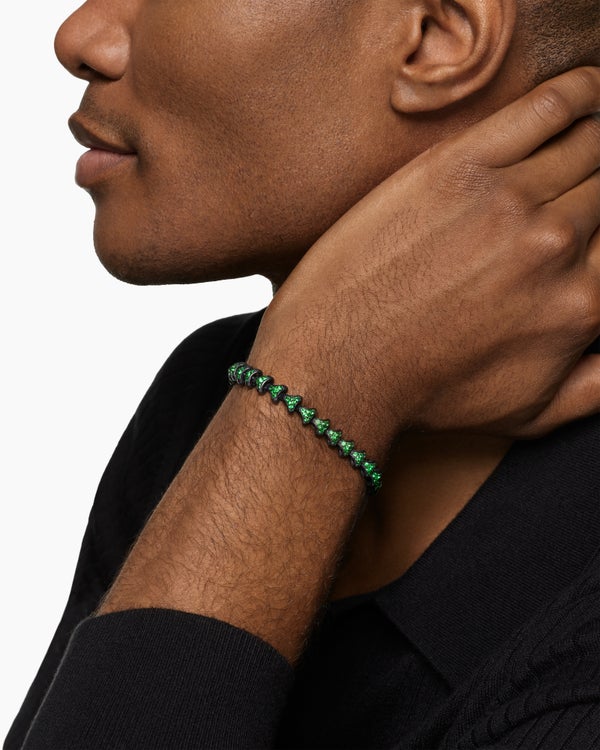 Armory® Link Bracelet in Black Titanium with Tsavorites, 7.5mm