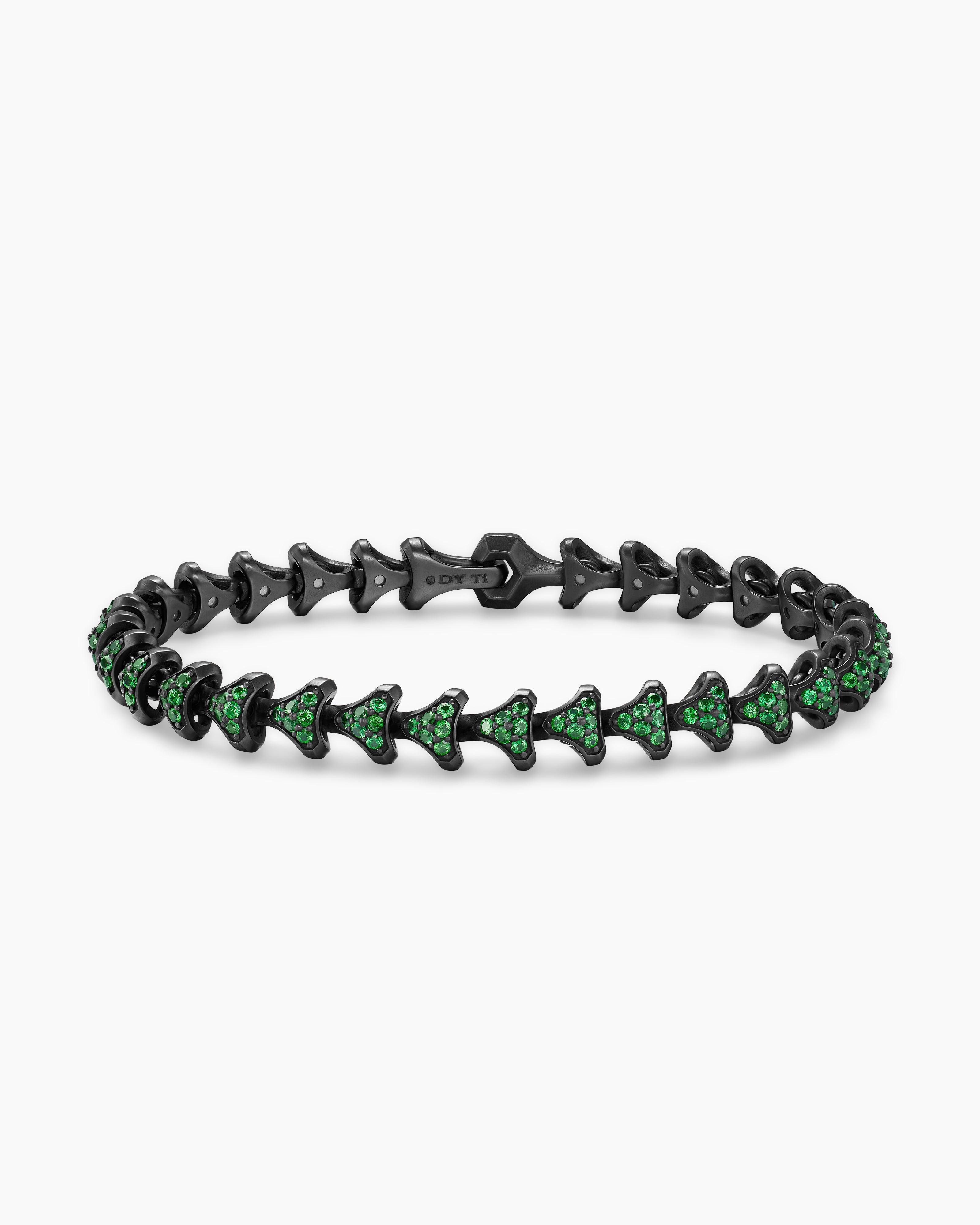 ARMORY® LINK BRACELET Black Titanium with Tsavorites, 7.5mm