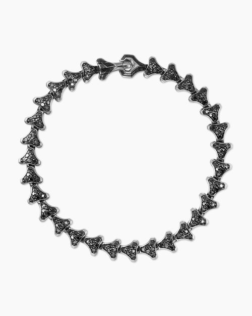 Mens Armory® Link Bracelet in Sterling Silver with Black Diamonds, 7.5mm